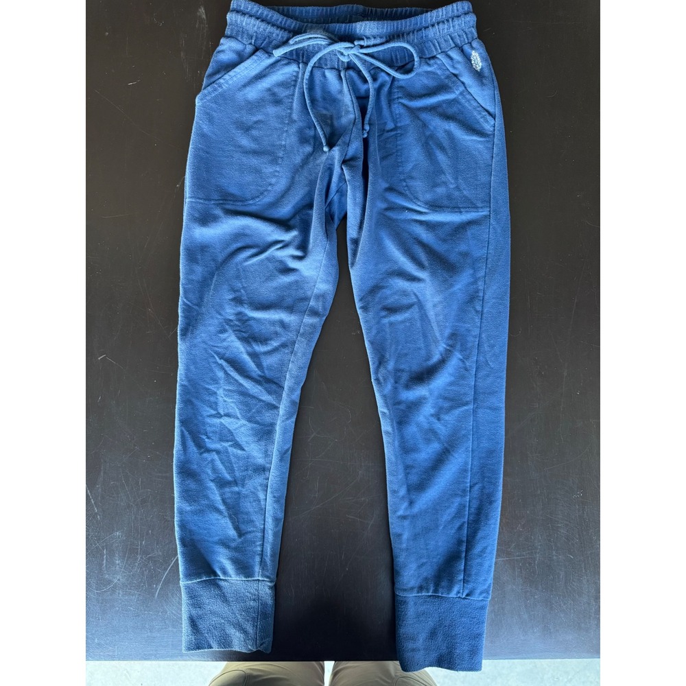 Free People FP Movement Blue Joggers Drawstring Waist Tapered Sweatpants Size M